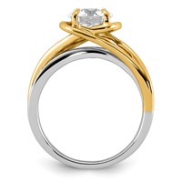 14ktt Certified Round Center Lab Grown Diamond VS+ F+ Ring view 2