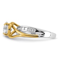 14ktt Certified Round Center Lab Grown Diamond VS+ F+ Ring view 3