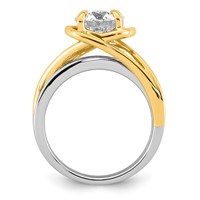 14ktt Certified Round Center Lab Grown Diamond VS+ F+ Ring view 2