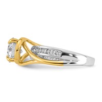 14ktt Certified Round Center Lab Grown Diamond VS+ F+ Ring view 3