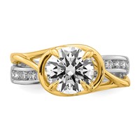 14ktt Certified Round Center Lab Grown Diamond VS+ F+ Ring view 4