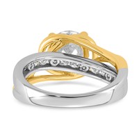 14ktt Certified Round Center Lab Grown Diamond VS+ F+ Ring view 5