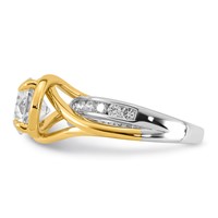 14ktt Certified Round Center Lab Grown Diamond VS+ F+ Ring view 3