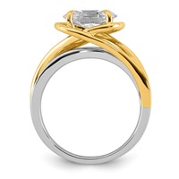 14ktt Certified Oval Center Lab Grown Diamond VS+ F+ Ring view 2