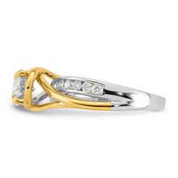 14ktt Certified Oval Center Lab Grown Diamond VS+ F+ Ring view 3