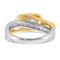 14ktt Certified Oval Center Lab Grown Diamond VS+ F+ Ring view 5