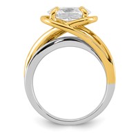 14ktt Certified Oval Center Lab Grown Diamond VS+ F+ Ring view 2