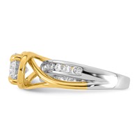 14ktt Certified Oval Center Lab Grown Diamond VS+ F+ Ring view 3