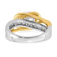 14ktt Certified Oval Center Lab Grown Diamond VS+ F+ Ring view 5