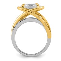 14ktt Certified Oval Center Lab Grown Diamond VS+ F+ Ring view 2