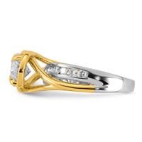 14ktt Certified Oval Center Lab Grown Diamond VS+ F+ Ring view 3