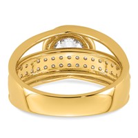 14K Yellow Gold Certified Round Center Lab Grown Diamond VS+ F+ Ring view 5