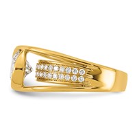 14K Yellow Gold Certified Round Center Lab Grown Diamond VS+ F+ Ring view 3