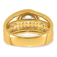 14K Yellow Gold Certified Round Center Lab Grown Diamond VS+ F+ Ring view 5