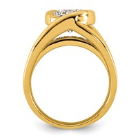 14K Yellow Gold 3ct Cert Round Lab Grown Dia VS+ F+ Comp Ring view 2
