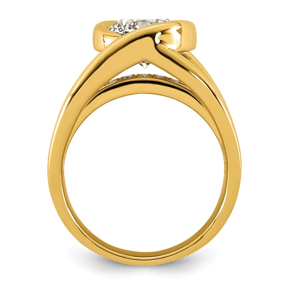 14ky 3ct Cert Round Lab Grown Dia VS+ F+ Comp Ring