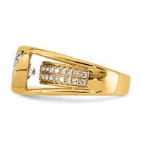 14K Yellow Gold 3ct Cert Round Lab Grown Dia VS+ F+ Comp Ring view 3