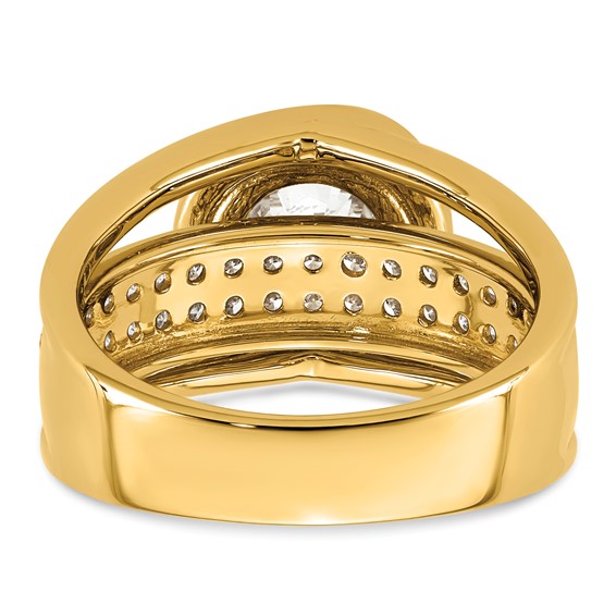 14ky 3ct Cert Round Lab Grown Dia VS+ F+ Comp Ring