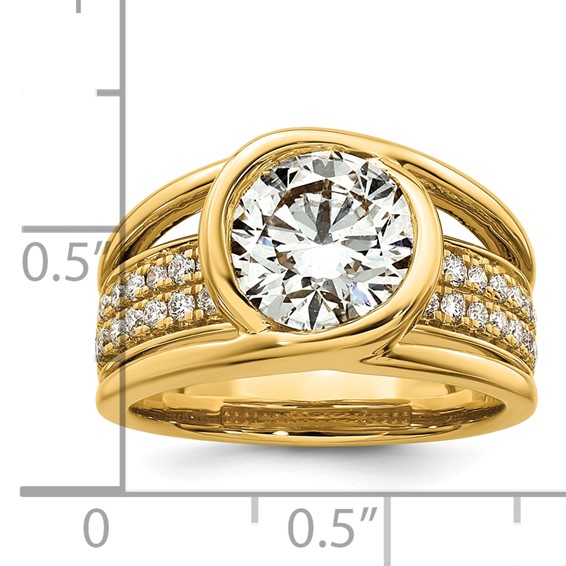 14ky 3ct Cert Round Lab Grown Dia VS+ F+ Comp Ring