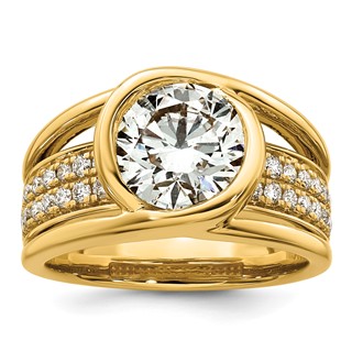 14ky 3ct Cert Round Lab Grown Dia VS+ F+ Comp Ring