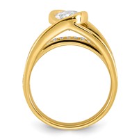 14K Yellow Gold Certified Oval Center Lab Grown Diamond VS+ F+ Ring view 2