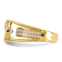 14K Yellow Gold Certified Oval Center Lab Grown Diamond VS+ F+ Ring view 3