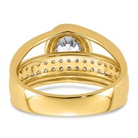 14K Yellow Gold Certified Oval Center Lab Grown Diamond VS+ F+ Ring view 5