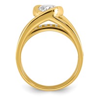 14K Yellow Gold Certified Oval Center Lab Grown Diamond VS+ F+ Ring view 2