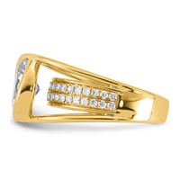 14K Yellow Gold Certified Oval Center Lab Grown Diamond VS+ F+ Ring view 3