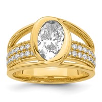 14K Yellow Gold Certified Oval Center Lab Grown Diamond VS+ F+ Ring view 1
