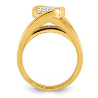 14K Yellow Gold Certified Oval Center Lab Grown Diamond VS+ F+ Ring view 2