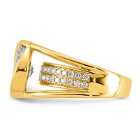 14K Yellow Gold Certified Oval Center Lab Grown Diamond VS+ F+ Ring view 3