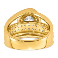 14K Yellow Gold Certified Oval Center Lab Grown Diamond VS+ F+ Ring view 5