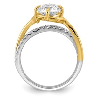 14ktt Certified Round Center Lab Grown Diamond VS+ F+ Ring view 2
