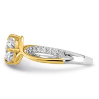 14ktt Certified Round Center Lab Grown Diamond VS+ F+ Ring view 3