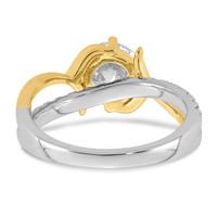 14ktt Certified Round Center Lab Grown Diamond VS+ F+ Ring view 5