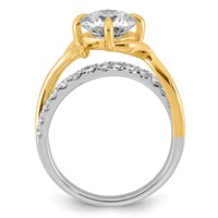 14ktt Certified Round Center Lab Grown Diamond VS+ F+ Ring view 2