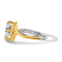 14ktt Certified Round Center Lab Grown Diamond VS+ F+ Ring view 3