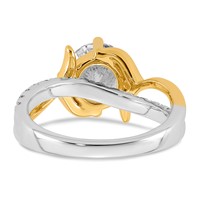 14ktt Certified Round Center Lab Grown Diamond VS+ F+ Ring view 5