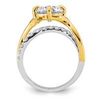 14ktt Certified Round Center Lab Grown Diamond VS+ F+ Ring view 2