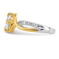 14ktt Certified Round Center Lab Grown Diamond VS+ F+ Ring view 3
