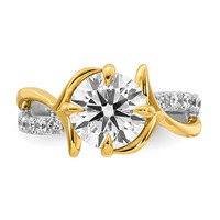 14ktt Certified Round Center Lab Grown Diamond VS+ F+ Ring view 4