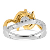 14ktt Certified Round Center Lab Grown Diamond VS+ F+ Ring view 5