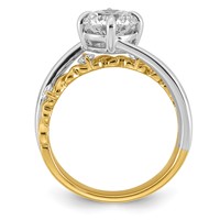 14ktt Certified Round Center Lab Grown Diamond VS+ F+ Ring view 2