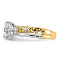 14ktt Certified Round Center Lab Grown Diamond VS+ F+ Ring view 3
