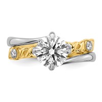 14ktt Certified Round Center Lab Grown Diamond VS+ F+ Ring view 4