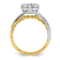 14ktt Certified Round Center Lab Grown Diamond VS+ F+ Ring view 2
