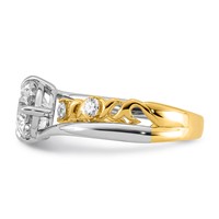 14ktt Certified Round Center Lab Grown Diamond VS+ F+ Ring view 3