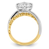 14ktt Certified Round Center Lab Grown Diamond VS+ F+ Ring view 2