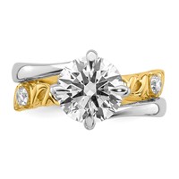14ktt Certified Round Center Lab Grown Diamond VS+ F+ Ring view 4